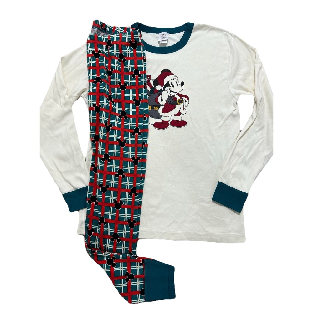 Hanna Andersson Mickey Mouse Adult Large Christmas Holiday Pajamas‎ - read